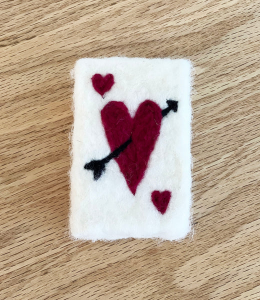 Hand Needle Felted Valentine Soap
