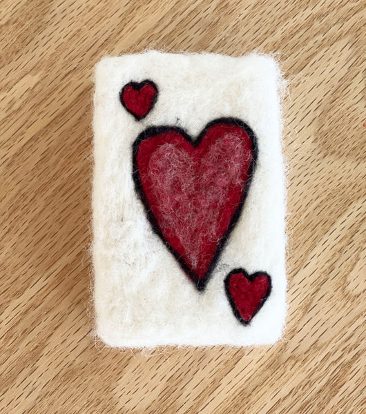 Hand Needle Felted Valentine Soap