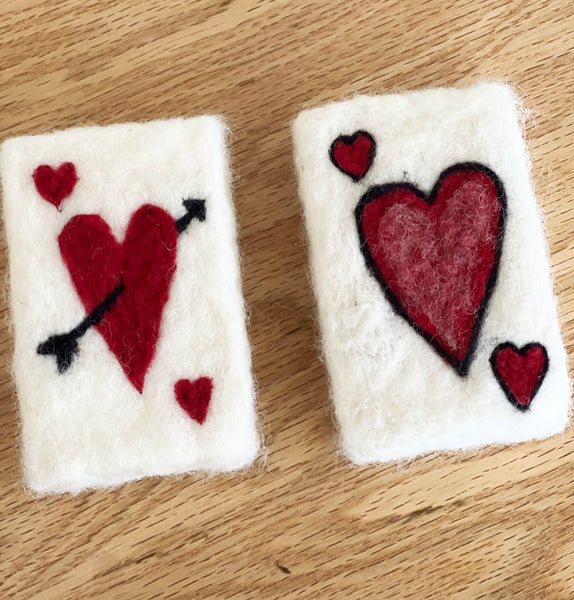 Hand Needle Felted Valentine Soap