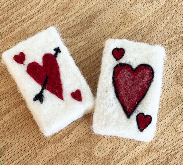 Hand Needle Felted Valentine Soap