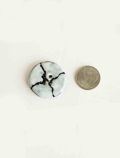 Handmade ceramic button: Giraffe White Medium