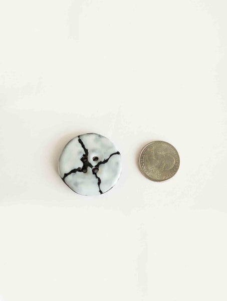 Handmade ceramic buttons:Giraffe White Large