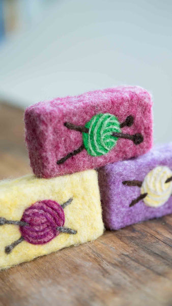 Hand Needle Felted Yarn Ball Soap