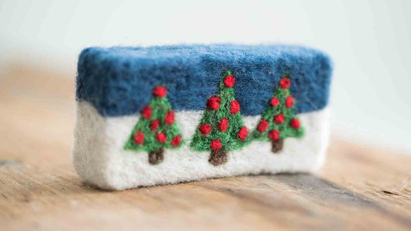 Hand Felted Holiday Tree Soap