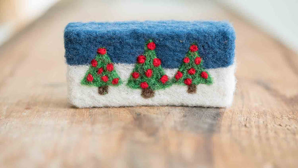 Hand Felted Holiday Tree Soap